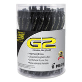 PILOT G2 canister front showing 36-pack and brand for organized storage benefit