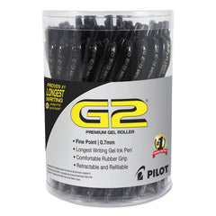 PILOT G2 canister front showing 36-pack and brand for organized storage benefit