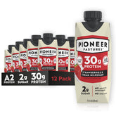 Pioneer Pastures frontal del pack de 12 botellas, conveniencia y proteína