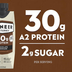 Pioneer Pastures textura cremosa del batido de chocolate con aspecto apetecible