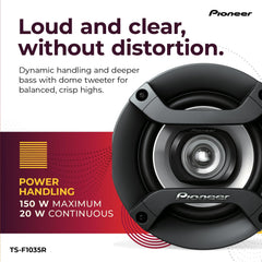 Pioneer TS-F1035R instalado en puerta de coche, ajuste sencillo y seguro