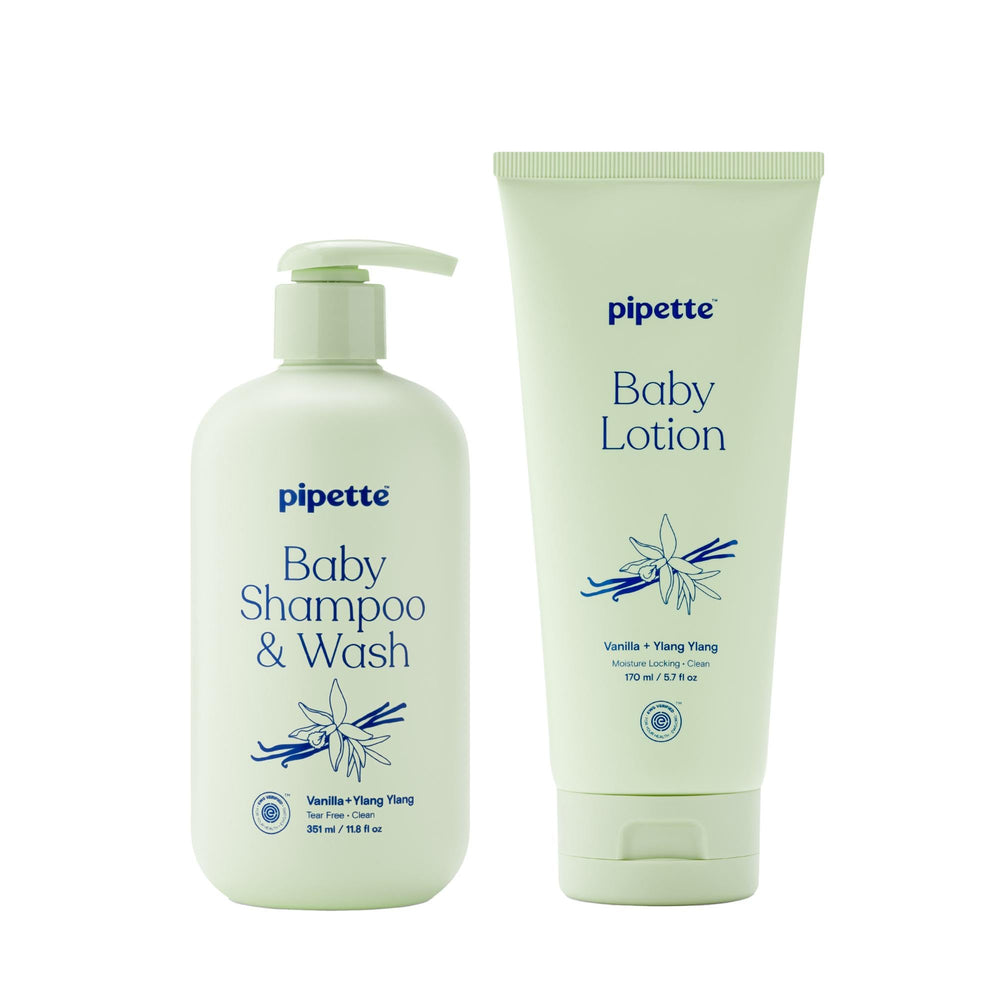 Pipette pack frontal mostrando botellas Vanilla y Ylang para rutina suave