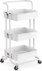 Pipishell carrito 3 niveles vista frontal mostrando almacenamiento y diseño compacto