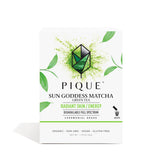 PIQUE front packaging showing single-serve matcha sticks and benefits