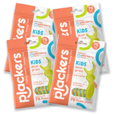 Plackers embalaje frontal multicolor mostrando 300 palillos y sabor frutal