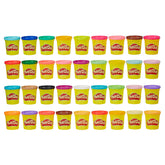 Play-Doh front packaging showing 36 cans and bright colors for easy selection