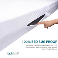 PlushDeluxe funda en cama de dormitorio universitario mostrando ajuste