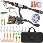 PLUSINNO vista frontal del kit completo listo para pesca