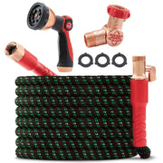 Pocket Hose Ballistic front view showing compact coiled hose and label benefits