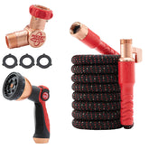 Pocket Hose vista frontal del paquete mostrando longitud y marca, facilidad de transporte