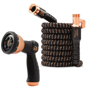 Pocket Hose vista frontal del empaque mostrando 50 FT y beneficios de almacenamiento