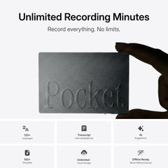 Pocket held in hand to show size and portability, ideal for travel and meetings