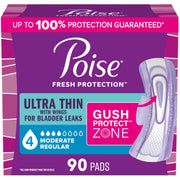 Poise paquete frontal 90 unidades mostrando protección moderada y conveniencia