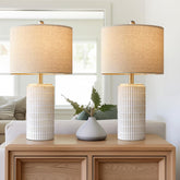 PoKat ceramic lamp front view showing clean silhouette and balanced scale