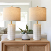 PoKat ceramic lamp front view showing clean silhouette and balanced scale