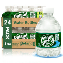 Poland Spring frontal del pack mostrando 24 botellas Macouba, práctico para eventos