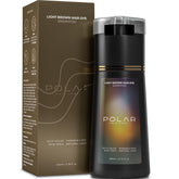 POLAR HAIR CARE front packaging showing light brown shade and benefits