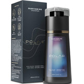 POLAR HAIR CARE front packaging showing jet black shampoo benefits