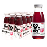 Pomona Organic bottle front label showing pure pomegranate and organic badge for clarity