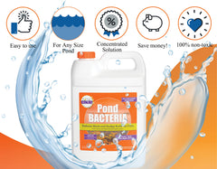 PondWorx galón junto a una regla para comparar volumen y escala