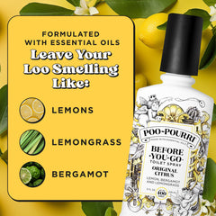 Poo-Pourri en uso dentro de un baño doméstico para discreción inmediata