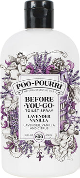 Poo-Pourri refill front label showing scent and size benefits