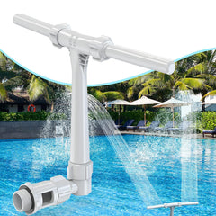POOLHACKER front view showing dual fountain nozzles and compact design for easy installation