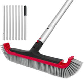 Poolvio front view of 17.5 inch brush head showing wide sweep and safe edges for faster cleaning