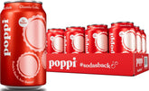 poppi lata frontal con etiqueta visible y diseño atractivo mostrando refresco