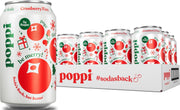 Poppi Cranberry Fizz front packaging showing 12-pack, brand visibility and convenience