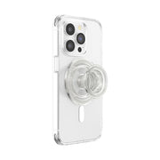 PopSockets clear glitter front view showing magnetic grip and sleek look