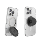PopSockets Kick-Out Grip vista frontal mostrando diseño negro y agarre seguro