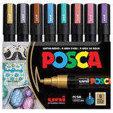 posca frontal del empaque mostrando colores metálicos y facilidad de elección