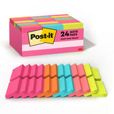Post-it frente del paquete Poptimistic mostrando bloques coloridos y cantidad