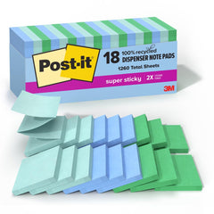 Post-it paquete frontal Oasis mostrando colores y cantidad de pads, utilidad inmediata