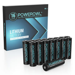 POWEROWL embalaje frontal mostrando las 16 pilas y practicidad
