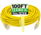 POWGRN front packaging showing 100ft heavy-duty cord and benefits