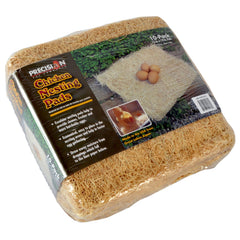PRECISION PET nesting pad placed inside a coop nest box showing tidy egg station benefit