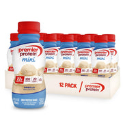 Premier Protein front packaging showing vanilla flavor and 22g protein benefit