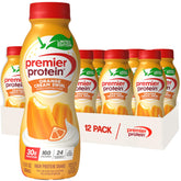 Premier Protein front packaging showing limited edition orange cream swirl and protein benefit