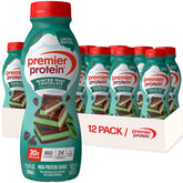 Premier Protein bottle front packaging showing winter mint chocolate flavor and 30g protein benefit