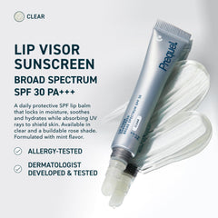 Prequel Lip Visor textura cercana revela acabado semi brillo