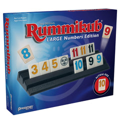 Pressman Rummikub partida en mesa familiar, diversión y estrategia compartida