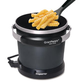 Presto GranPappy front view showing compact black countertop design and controls for convenience