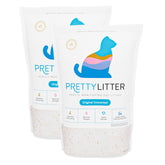 PrettyLitter front packaging two-pack showing product and benefits