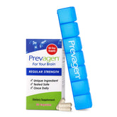 Prevagen front packaging showing bottle and label, clear product identification and benefit