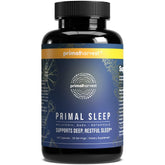 Primal Harvest bottle front view showing product packaging and sleep support benefits