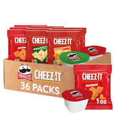 Pringles y Cheez-It frente, paquete visible y práctico para llevar