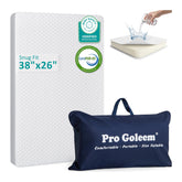 Pro Goleem front view of mattress showing clean white cover and fit benefit