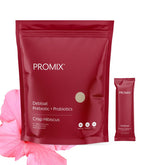 ProMix Nutrition front packaging showing hibiscus 30ct and clean labeling benefit